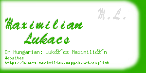 maximilian lukacs business card